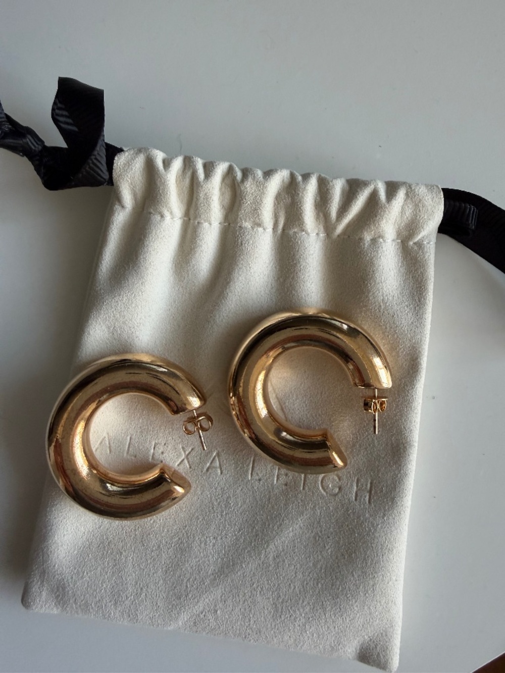 Alexa Leigh Yellow Gold Earrings - Worn Twice - Allegra Hoops